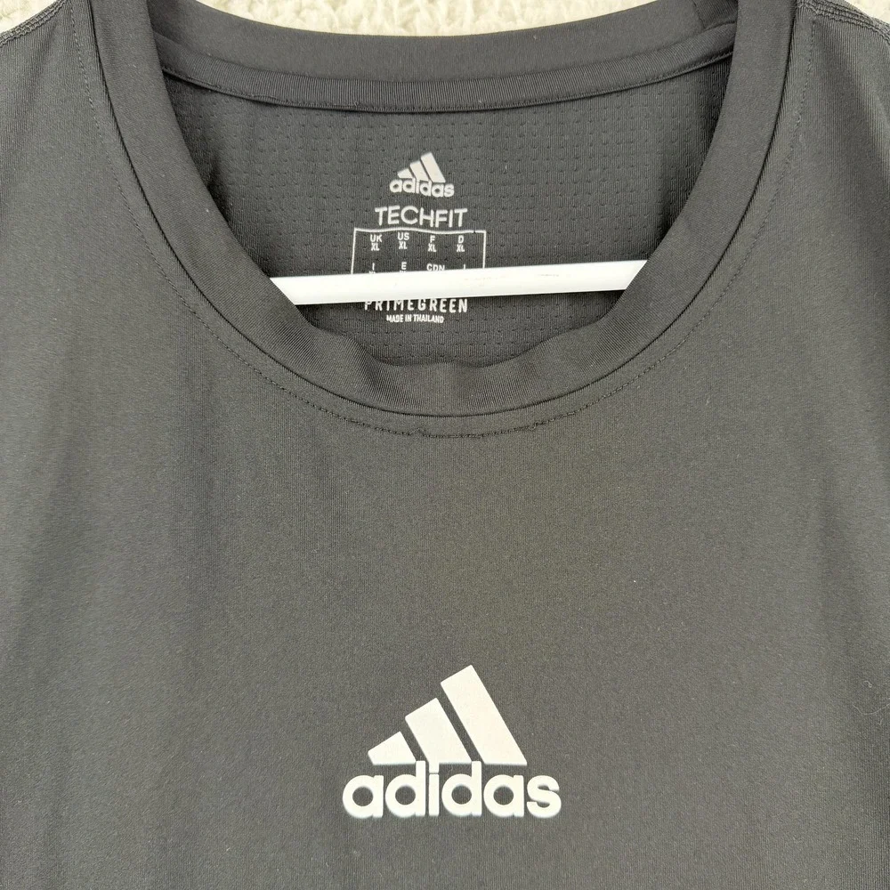 Adidas Techfit Shirt Mens XL Black Long Sleeve Primegreen Athletic Training Top